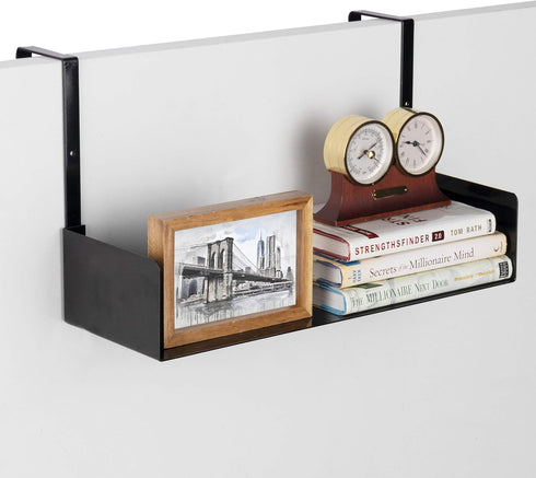Wallniture Bali Bookshelf and Desk Organizer Tray, Black Cube Storage Organizer for Home Office