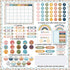 Calendar Bulletin Board Set - Seasons Weather Chart CTP Display with Stickers for School Classroom (Rainbow Style)