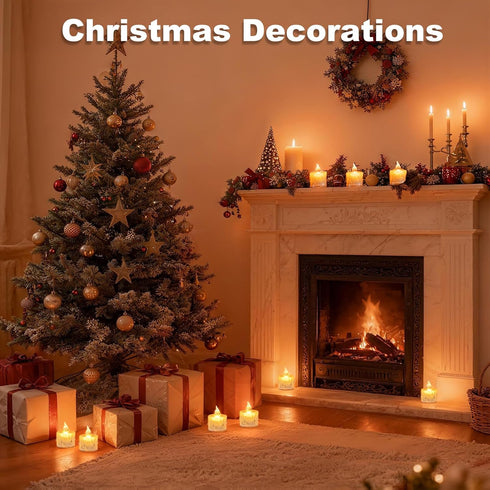 24Pcs LED Flameless Candles, Crystal LED Tea Lights Battery Operated for Christmas Romantic Night Wedding Anniversary