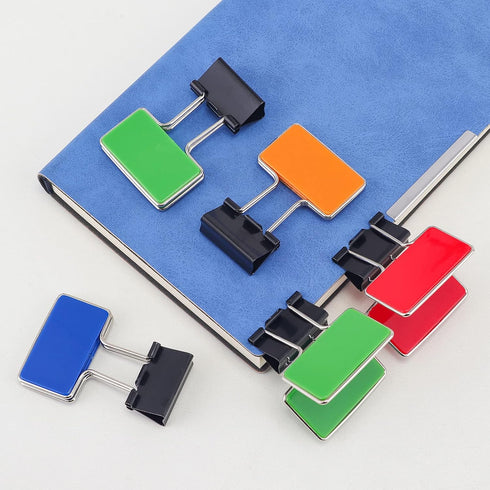 Rectangle Medium Paper Clips, Easy Grip, Assorted Color, 8 Pcs/Set, Office Supplies