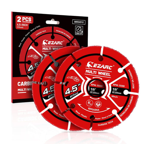 EZARC 4 1/2 Cut Off Wheels, Carbide Cutting Disc for Angle Grinder, 2 Pack for Wood, Laminate, Plastic, Plaster