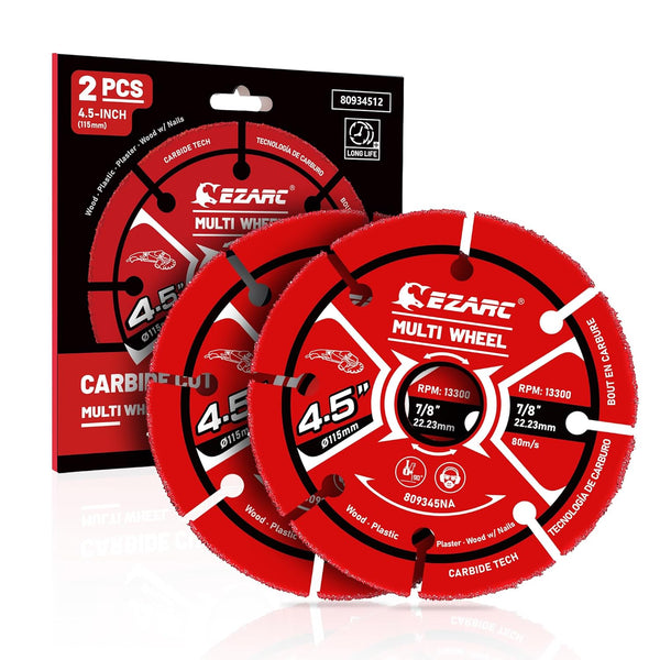 EZARC 4 1/2 Cut Off Wheels, Carbide Cutting Disc for Angle Grinder, 2 Pack for Wood, Laminate, Plastic, Plaster