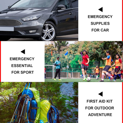 AMORNING 279PCS Set Backpacking Small Travel First Aid Kit Supplies for Business, First Aid Emergency Essentials Items