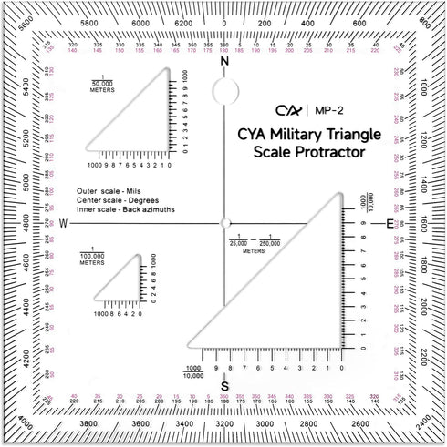 Zonon 5 Inch Military Map Protractor Military Style Utm/mgrs Coordinate Scale Map Perfectly