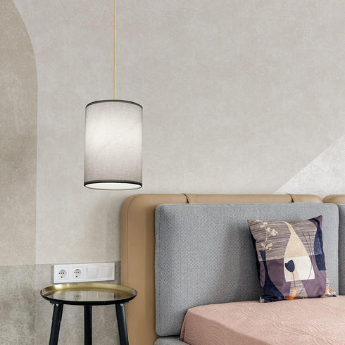 e27 Bulb Beaupretty Cylindrical Lampshade Replacement, Cloth Drum Lamp Shade Decorative Clip on Lamp Shade Light Shell