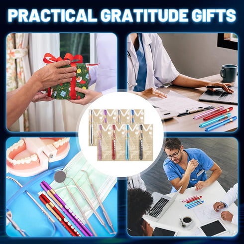Geiserailie 8 Set 2026 Nurse Graduation Gift Pen Lights LED Reusable Medical Pen Light with Pupil Gauge Diagnostic
