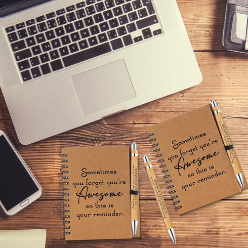 Honoson 30 Sets Spiral Notebooks - Thank You Gifts, Inspirational Journals with Bamboo Pens