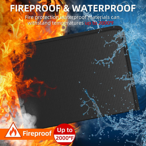 Huolewa Fireproof Accordion File Organizer, Portable Expanding Folder with Waterproof Zipper