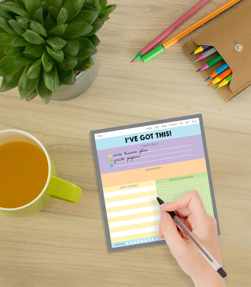 Carson Dellosa 3-Pack Notepad Set, 5.75" x 6.25", 50 Sheets for Productivity, To Do List, Office Supplies