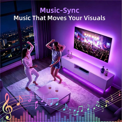 MORIACC 13.1ft 32-65 Inch LED Lights for TV, Behind TV Backlight for TV, Music Sync Strip Lights with APP and Remote