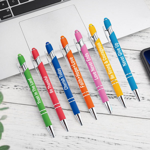 PASISIBICK 14 Pieces Motivational Inspirational Quotes Ballpoint Pens, Snarky Stylus for Office with Black Ink