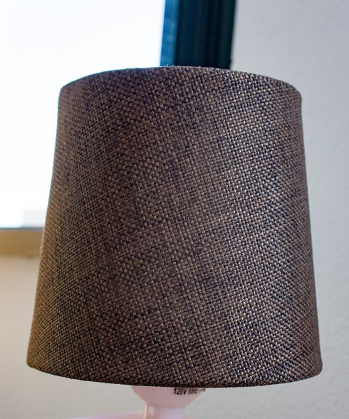 5x6x5 Chocolate Burlap Drum Chandelier Clip-On Lampshade - Perfect for chandeliers, foyer lights, and wall sconces