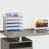 Letter Tray Paper Organizer, 5-Tier White Desk Organizer with Handle for Metal Desktop Document Shelf & Classroom