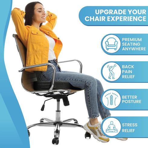 Ergonomic Memory Foam Seat Cushion with Gel for Office Chairs