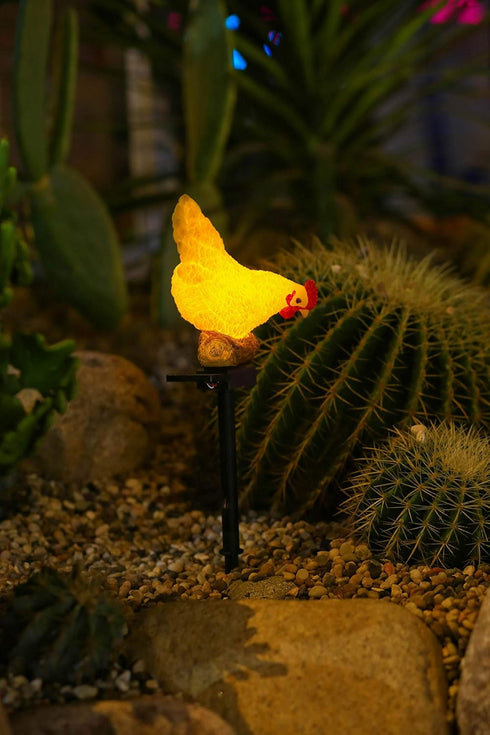 Solar Chicken Lights, Decorative Outdoor Chicken Statue Solar Light for Garden Decor