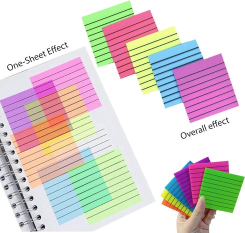 Transparent Sticky Notes, 350pcs Clear 3x3 Inch Sticky Note Set for 2023 Planner, Office School Supplies, 7 Bright