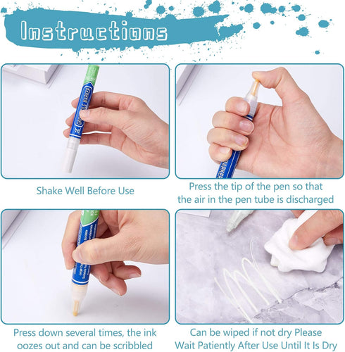 Zonon Grout Repair Sealer Pen for Bathrooms, Kitchen, Porch, Patio | 4 Pack Tile Paint Markers (White)