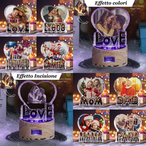 2D Crystal Sleep Light, Personalized Gift with Custom Photo, Night Light Gifts USB Low Power Lamp for Birthday