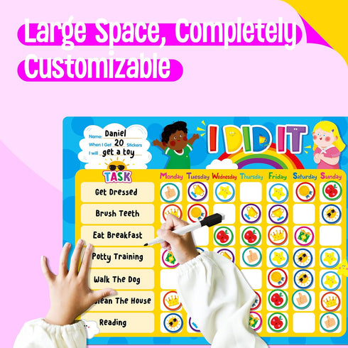 SpriteGru 72 Magnetic Reward Chart, Dry Erase Task Board-One Chart & Magnetic Reward Magnets, Behavior Tracker