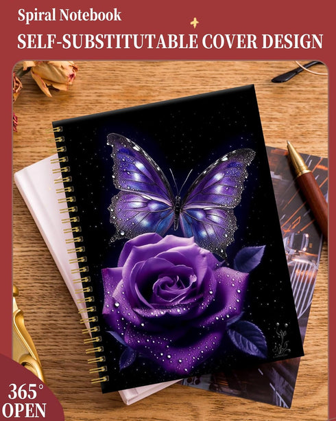 Cute A5 Spiral Journal Notebook for Women, 6"x 8.4", 120 Pages Lined, Premium Thick Paper, Perfect for School Gifts