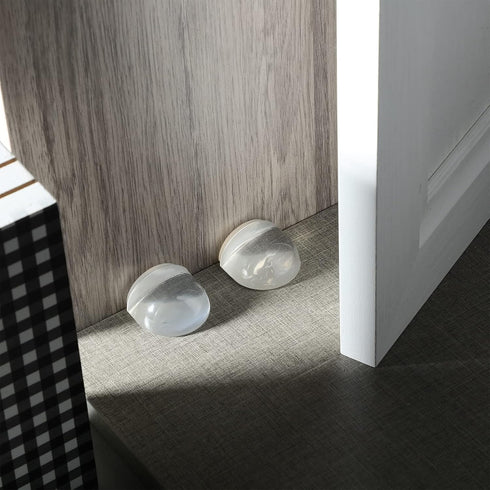 Qunclay 6 Pieces Floor Door Stopper, No Drill Shower Door Stopper, Self Adhesive Rubber Bumper Wall Protectors