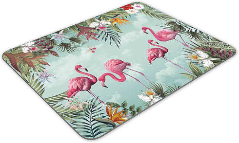 Tropical Leaves and Flamingo Gaming Mouse Pad - Rectangle Mouse Pad Size (9.84"x7.87")