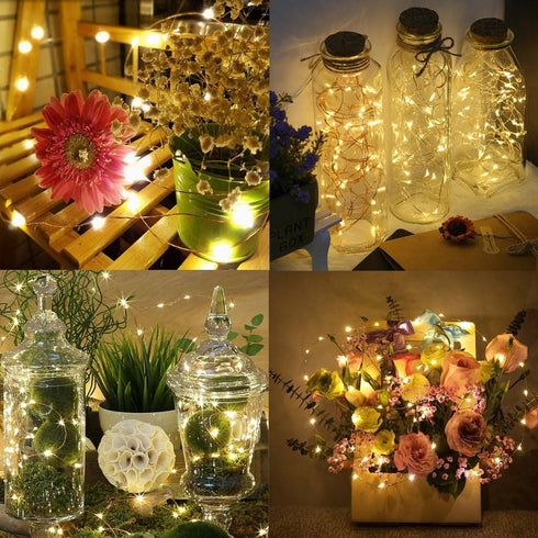 100 AMIR Solar Powered String Lights, Mini LED Copper Wire Lights, Starry String Lights, Indoor Outdoor Waterproof