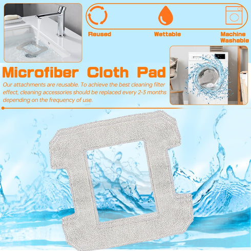 8 Pack Washable Mop Cloths for Ecovacs Winbot W1 W1 Pro Window Vacuum Cleaner Robot Replacement