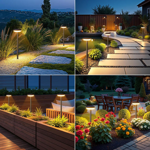 2 Pack 2X 12Hrs LETMY Solar Pathway Lights Outdoor, Brighter Solar Lights Outdoor Waterproof, Taller Pathway Light