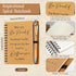Yeaqee 30 Sets Inspirational Notebook, Bulk Notepad with Motivational Bamboo Ballpoint Pen for Employee Retirement Gift