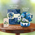 Poinsettia, 10 Inch 3D Freshcut Paper Pop Up Cards, Blue Life Sized Forever Flower Bouquet Popup Greeting Cards