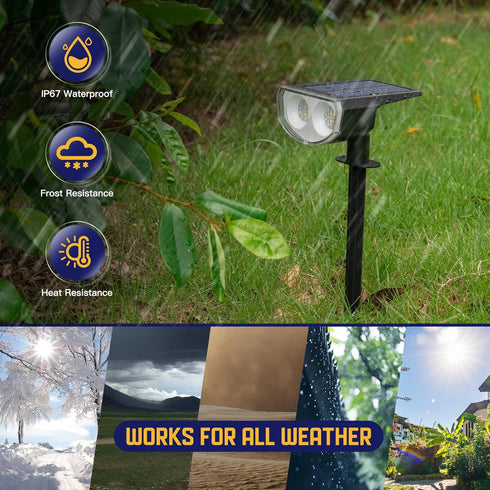 9 38 2 Pack Kyosho Solar Color Spot Lights Outdoor, Lighting Modes Halloween Christmas Lights, LEDs Color Changing