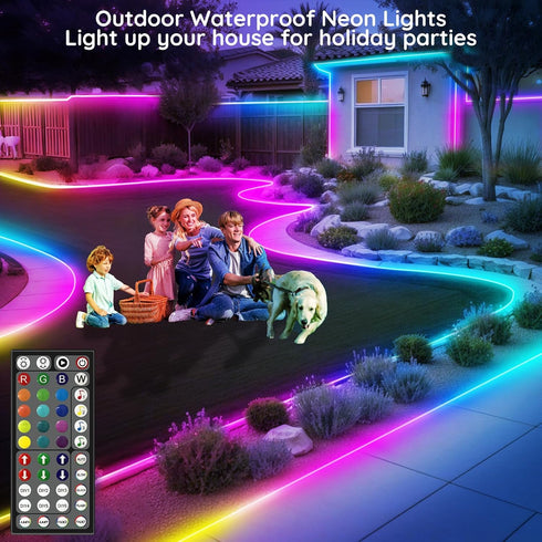 FBZ 20Ft IP65 Led Rope Lights, Flexible Neon Lights Control with App/Remote, Multiple Modes, Outdoor RGB Waterproof