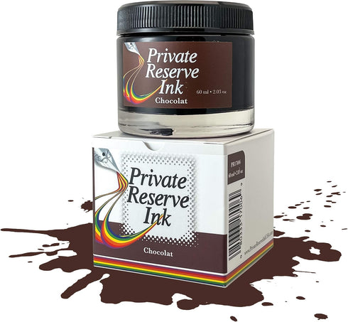 60ml Private Reserve Ink Chocolat Premium Fountain Pen Ink Bottle | Warm Brown with Fast-Drying Formula | Archival