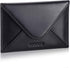 HISCOW Italian Calfskin Envelope Business Card Case with Magnet Closure (Black)