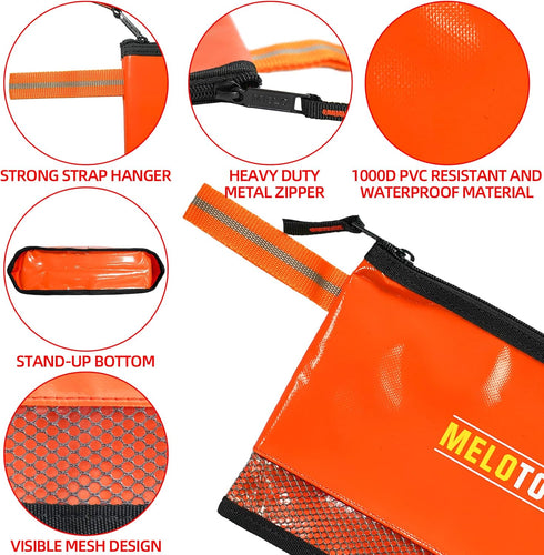 MELOTOUGH 12 inch Zipper Tool Pouch - Multipurpose Small Tool Bag Carry Case for Small Tools - Storage Pouches,