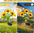 4 Pack Solar Sunflower Lights Outdoor Garden Decor, Upgraded with Firefly Lights, Waterproof Solar Flower Stake