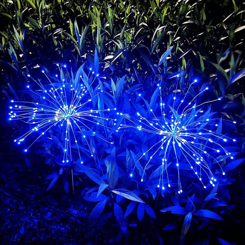 JJGoo Solar Garden Lights, 2 Pack 150 LEDs Firework Lights with 2 Modes for Outdoor Garden, Pathway Decor