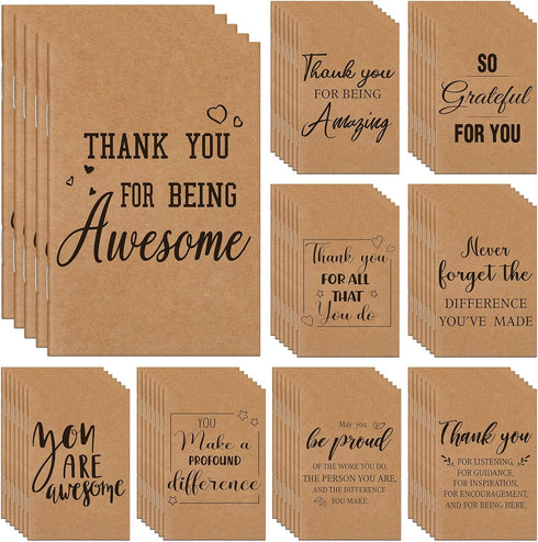 Fuutreo 50 Pack Inspirational Notebooks, 8.27 x 5.51 In A5 Kraft Motivational Notepads for Employee Appreciation Gifts