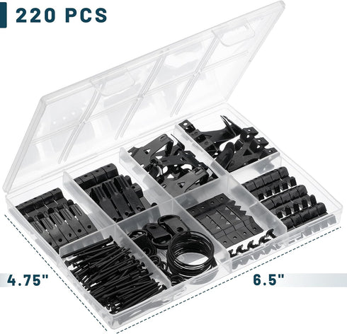 Mr. Pen- Picture Hanging Kit, 220pc, Black, Picture Hangers, Nails for Hanging Pictures, Wall Hangers, Picture Hanging, Picture Hanging Hooks, Frame Hanging Hardware, Picture Hooks, Wall Hanging Kit
