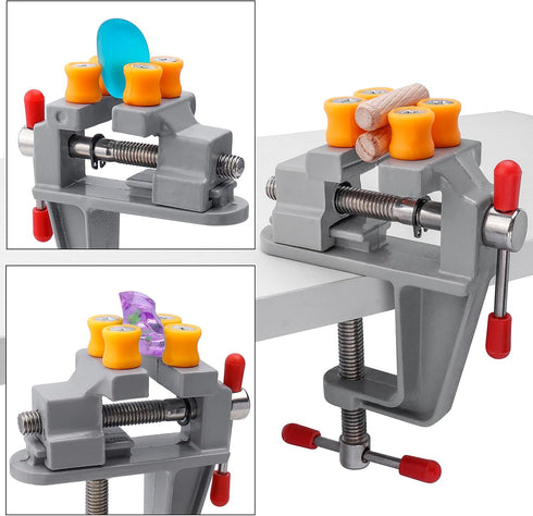 Yakamoz Mini Bench Vise Small Table Vice Clamp on Vise Drill Press Vise Workbench Vice for Jewelry Making Wood Carfit