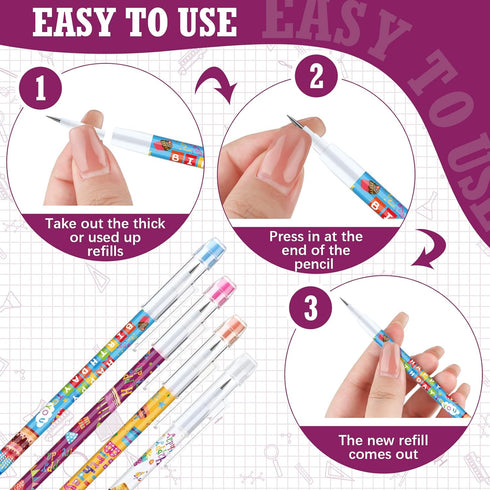 Happy Birthday Pencils with Top Erasers, Colorful Printed Birthday Pencils for Classroom Gifts (100 Pcs)