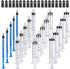 20 Pack Plastic Syringes - 1ml / 3ml / 5ml / 10ml, Sterile Packaging Syringe Without Needle, Caps