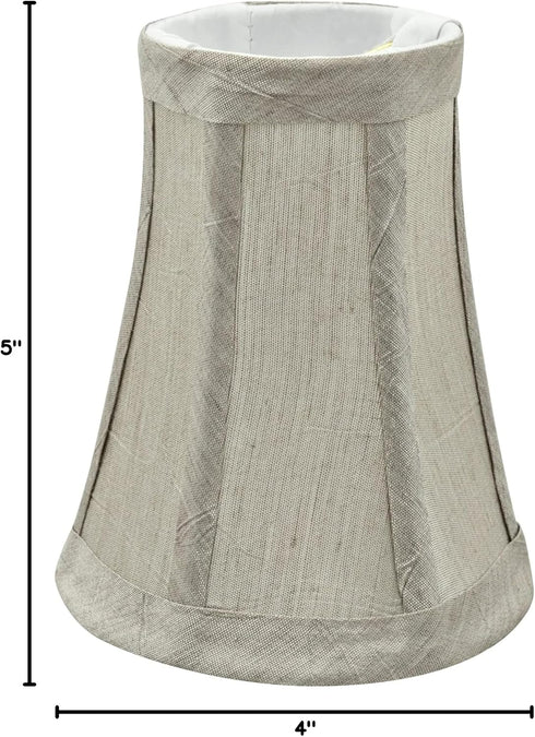 Aspen Creative 30245-2A, 2-1/2" 4" 5" Set 2 Bell Clip-On Chandelier Lamp Shade, Silver-Grey, Top x Bottom x Slant