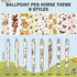 Horse Ballpoint Pens Supplies - 24 Pcs Retractable Office Gifts Supplies, Horses Black Ink Pen, Smooth Fine Point