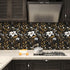 17.5" 393", Laatse Black White Floral Wallpaper Peel and Stick, Dark Gold Vintage Contact Paper x Golden Botanical Wall