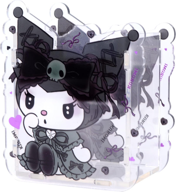 Roffatide Cute Kuromi Anime Desktop Desk Container, Ceramics Pen Holder, Mini Box for Makeup Brushes, Pencil Cup L