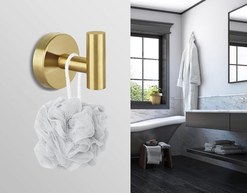 Homagic 16pcs Closet Gold BathTowel Hooks Robe Coat Bathroom Wall Hook Stainless Steel Heavy Duty Door Hanger Towel