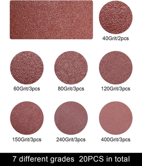 S SATC 3x18 Sanding Belts 20PCS Belt Sander Paper Aluminum Oxide (3 Each of 60/80/120/150/240/400 Grits & 2 of 40 Grits) Ideal for Wood Metal Paint Sanding