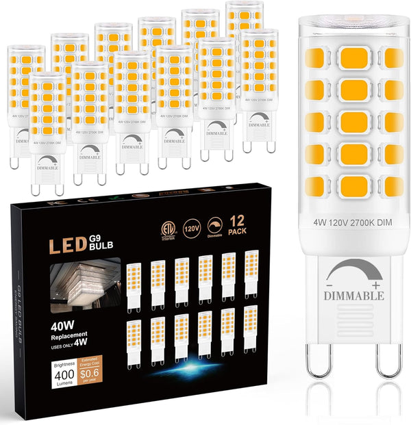 Sailstar G9 LED Bulb Dimmable 2700K Soft Warm White 12 Pack, T4